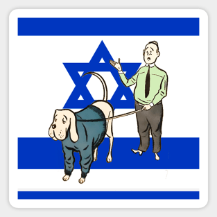 Israeli flag and dog walk Magnet